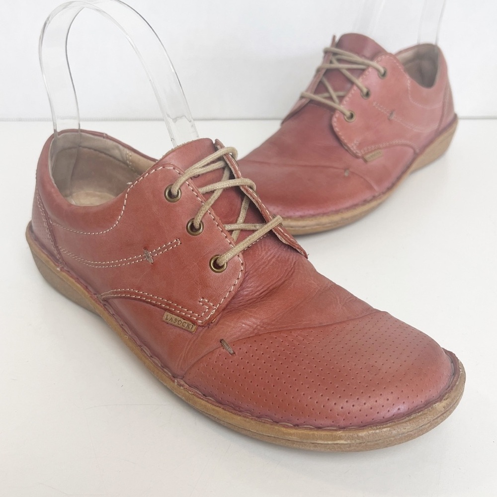 •LASOCKI• Pink Leather Lace Up Casual Oxford‎ Shoe Size EU 37 / US 6